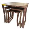 Image 1 : 3-Pcs Nesting Wooden Side Tables, Largest H22" x  W23" x D15 - RV $295