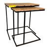 Image 1 : 2-Pcs Nesting Wooden Side Tables, H24" x W22" x D15" / H22" x W18" x D11" - RV $145