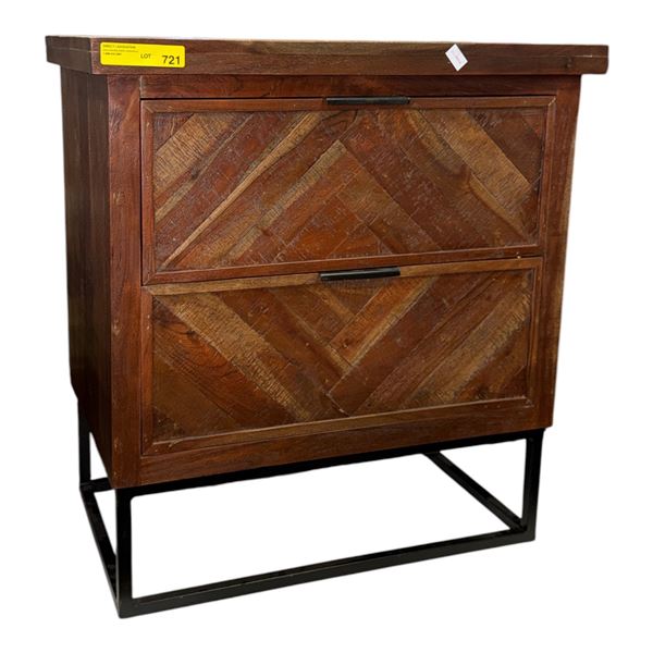 Brown 2-Drawer Wooden Nightstand, H31" x W29" x D18"