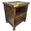 Image 1 : Dark Brown Wooden Nightstand, H27" x W23" x D17" - RV $245