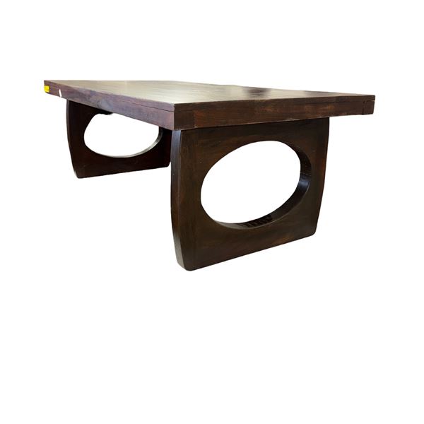 Dark Brown Wooden Coffee Table, H18" x W50" x D26"