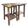 Image 1 : Set of 2 - Brown Wooden End Tables, H25" x 16" x 17" Each