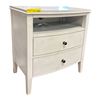 Image 1 : Off-White Distressed 2-Drawer Wooden Nightstand, H28" x W26" x D15.5" - RV $345
