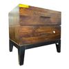 Image 1 : Brown 2-Drawer Wooden Nightstand, H24" x W16" x D18"