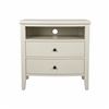 Image 1 : Off-White 2-Drawer Wooden Nightstand, H28" x W26" x D17 - some wear on top