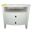 Image 2 : Off-White 2-Drawer Wooden Nightstand, H28" x W26" x D17 - some wear on top