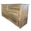 Image 2 : Light Brown Weathered Wood 6-Drawer Double Dresser, H28.5" x W59" x D17" - left top corner chipped