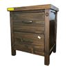 Image 1 : Dark Brown 2-Drawer Wooden Nightstand, H27" x W23" x D18"