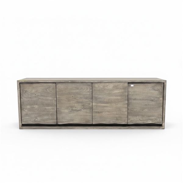 Light Brown Distressed Wood 4-Door Sideboard, H24" x W70" x D20"