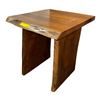 Image 1 : Brown Live-Edge Wooden End Table, H24" x W22" x D24"