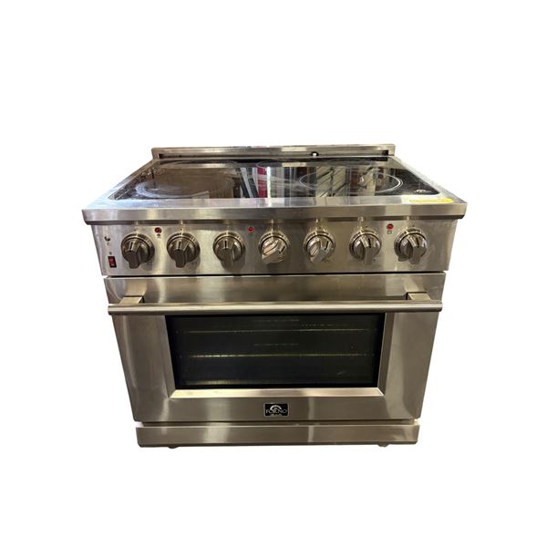 Forno Massimo 36in Freestanding Electric Range Stainless Steel, 5 Elements, 5.36 cu.ft. with Air Fry