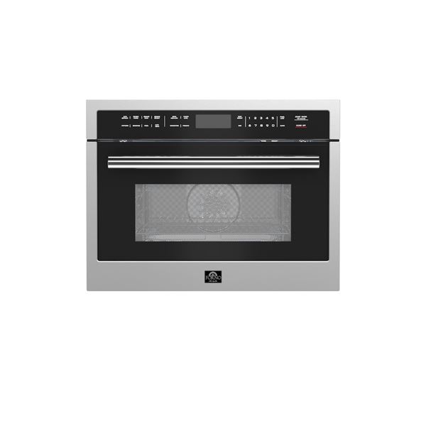 Forno Oliena 24 Inch Built-In Microwave Convection Oven, 1.6 cu.ft., 1000W/1750W, Stainless Steel - 