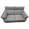 Image 1 : New Gray Leather Tufted Loveseat - approx. 64in (new open box)