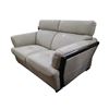 Image 2 : New Gray Leather Tufted Loveseat - approx. 64in (new open box)