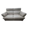 Image 4 : New Gray Leather Tufted Loveseat - approx. 64in (new open box)