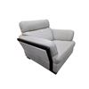 Image 2 : New Gray Leather Tufted Arm Chair - approx. 41in (new open box)