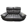 Image 1 : New Charcoal Gray Leather Reclining Loveseat, W63" - without Power Cord