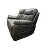 Image 2 : New Charcoal Gray Leather Reclining Loveseat, W63" - without Power Cord