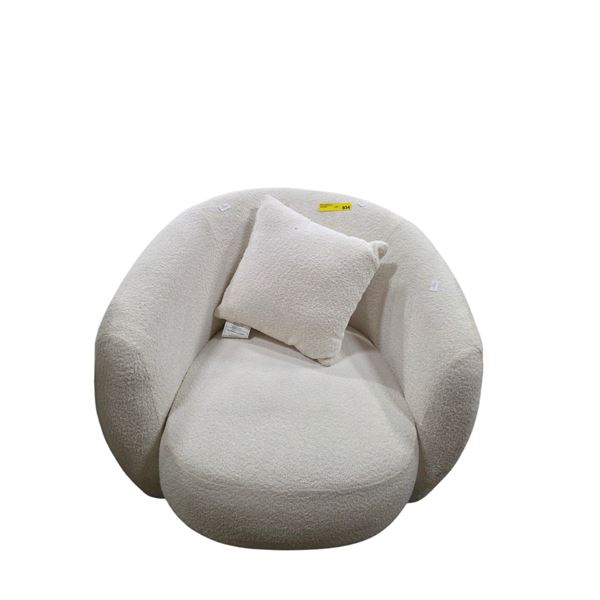 New Cozy Cream Boucle Chair, W36"