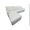 Image 2 : New White Faux Leather 2-Pcs Sectional Sofa, W115" x D37"/72" - minor fading on cushion