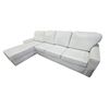 Image 3 : New White Faux Leather 2-Pcs Sectional Sofa, W115" x D37"/72" - minor fading on cushion