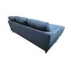 Image 4 : New Slate Blue Fabric L-Shaped 2-Pcs Sectional Sofa, W82" x D32" / 54"