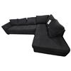 Image 1 : New Black Upholstered 2-Pcs Sectional Sofa, W120" x D36"/72"