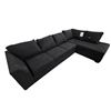 Image 2 : New Black Upholstered 2-Pcs Sectional Sofa, W120" x D36"/72"