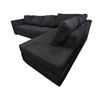 Image 3 : New Black Upholstered 2-Pcs Sectional Sofa, W120" x D36"/72"