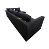Image 4 : New Black Upholstered 2-Pcs Sectional Sofa, W120" x D36"/72"