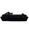 Image 5 : New Black Upholstered 2-Pcs Sectional Sofa, W120" x D36"/72"