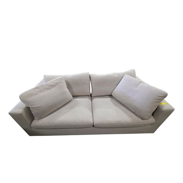 New Off-White Fabric Loveseat, W79"