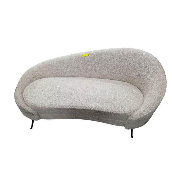 New Contemporary Cream Boucle Sofa, W67"