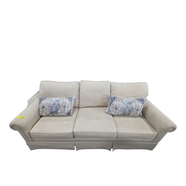 New Cozy Oatmeal Fabric 3-Seat Sofa, W82"