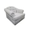Image 2 : New Light Beige Fabric Armchair w/ Silver Nailhead Trim, W37"