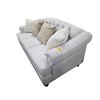 Image 3 : New Light Beige Fabric 3-Seat Sofa w/ Silver Nailhead Trim, W83"