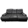 Image 1 : Charcoal Gray Leather 3-Seat Reclining Sofa, W85" (Used Condition)
