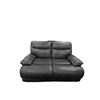 Image 1 : Charcoal Gray Leather Reclining Loveseat, W64" (Used Condition)