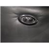 Image 4 : Charcoal Gray Leather Reclining Loveseat, W64" (Used Condition)