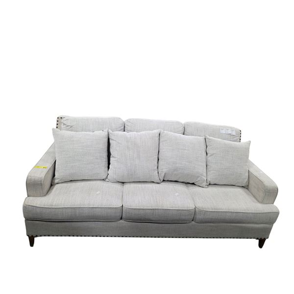 New Pale Gray Fabric 3-Seat Sofa - RV: $1475, W90"