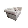 Image 2 : New Light Gray Fabric Chesterfield Loveseat w/ Silver Nailhead Trim, W68"
