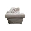 Image 3 : New Light Gray Fabric Chesterfield Loveseat w/ Silver Nailhead Trim, W68"