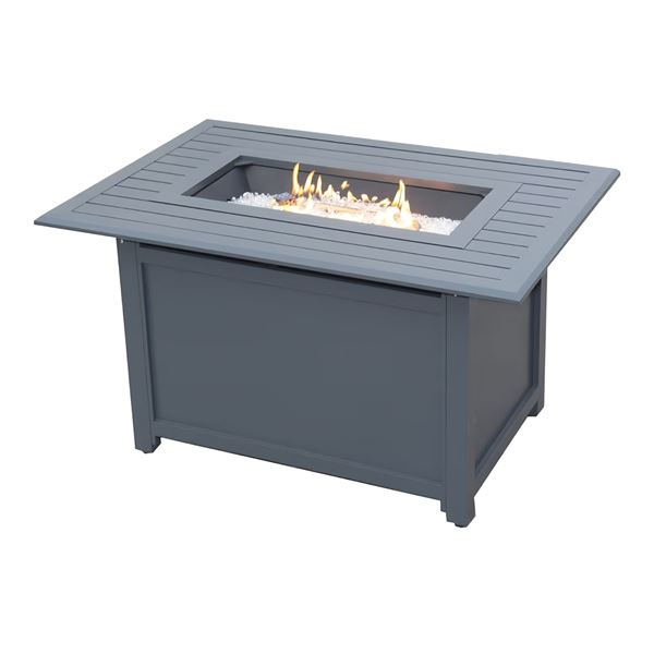 BNIB Paramount Gale Aluminum Convertible Fire Table, Rectangular, Slate Grey FP-341-GY MSRP $799