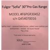 Image 7 : Fulgor "Sofia" 30" Pro Gas Range - MSRP $7,989 - Model number F6PGR304S2 - S/n Q454070016