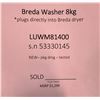 Image 5 : Like New Open box - Breda Washer 8kg - MSRP $1,299 - Model number LUWM81400 - S/n 53330145