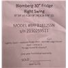 Image 4 : Blomberg 30" Fridge Right Swing - MSRP $2899 - Model no: BRFB1812SSN - S/N 2210053903