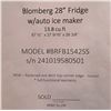 Image 4 : Blomberg 28" Fridge with Auto Ice Maker - MSRP $2199 - Model no: BRFB1542SS - S/N 241019580501
