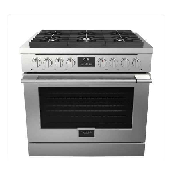 New Open Box - Fulgor 36"All Gas Accento Range - MSRP $7,489 - MODEL #F4PGR366S2 - s/n Q830220002