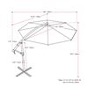 Image 4 : CorLiving 9.5ft UV-Resistant Offset Patio Umbrella in Warm White - Model: PPU-410-U