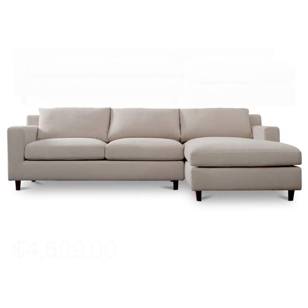 BNIB Moe's - Hutton Sectional Beige - 100 x 63 x 29.1in - Retail Price: $5,249 - MO-1005-34-R-0
